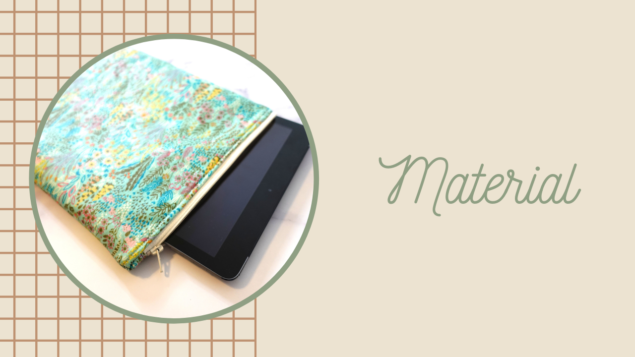 Material : DIY - Ipad zipper pouch